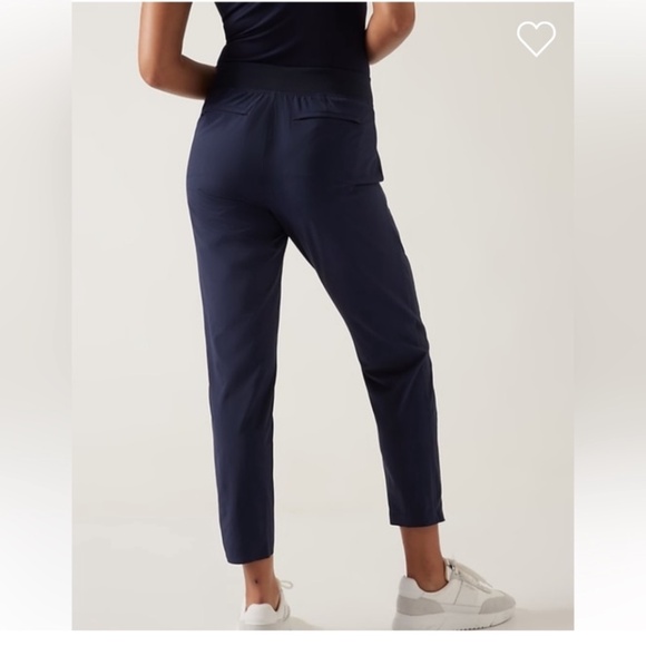 Athleta Brooklyn Ankle Pant Navy Athletic Trousers Size 14/P - Picture 2 of 9